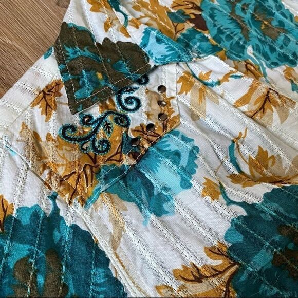 Torrid Floral Print Ribbed Button Down Plus Size 0X - Picture 5 of 11